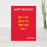 motivational grandson birthday カード<br><div class="desc">motivational birthday cards with dedication to grandson</div>