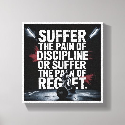 Motivational Gym Wall Art - Suffer the Pain of Dis キャンバスプリント (正面)