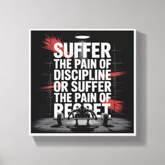 Motivational Gym Wall Art - Suffer the Pain of Dis キャンバスプリント (正面)
