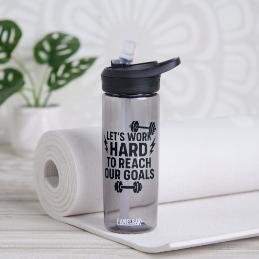 Motivational Gym Water Bottle – Let’s Work Hard  ウォーターボトル (ヨガ (回転後))