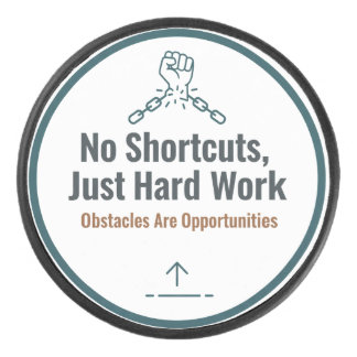 Motivational Hard Work Quote Design – No Shortcuts アイスホッケーパック