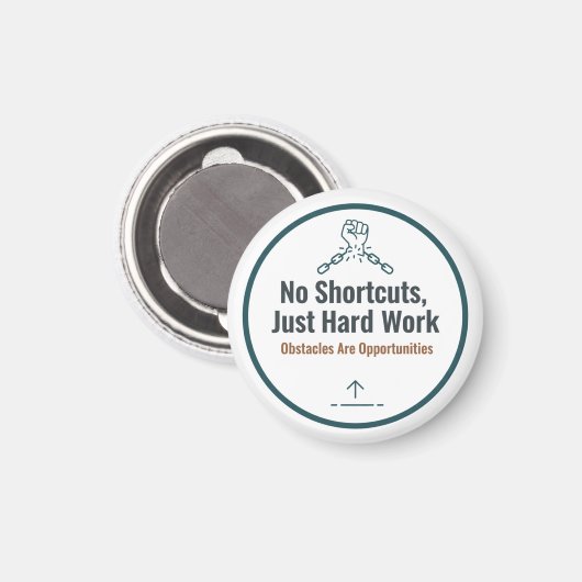 Motivational Hard Work Quote Design – No Shortcuts マグネット (正面/裏面)