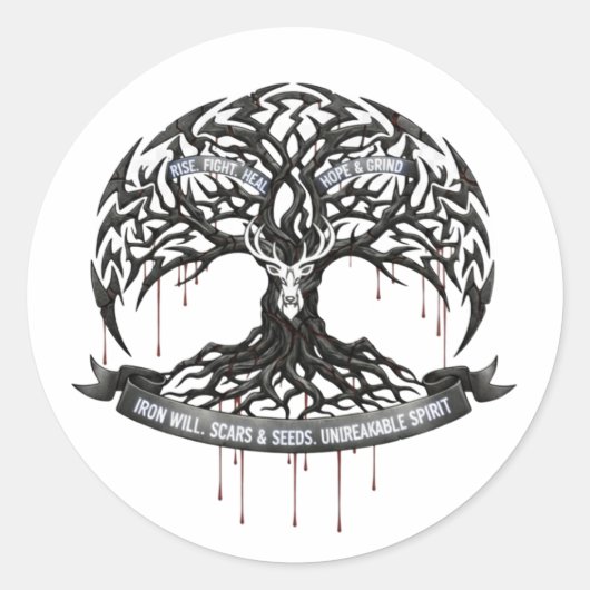 Motivational Hope & Strength Round Stocker ラウンドシール (正面)