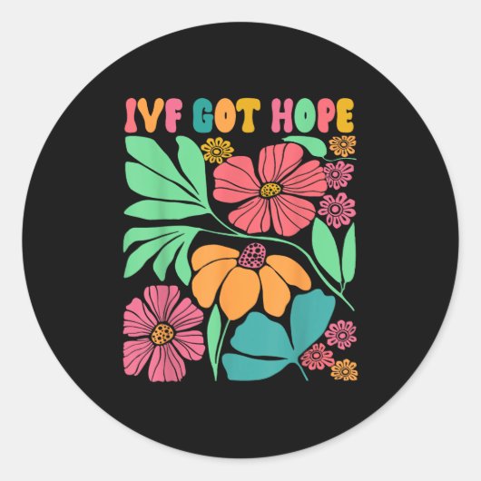 Motivational Inspired Ivf Mama Wildflower Ivf Mom  ラウンドシール (正面)