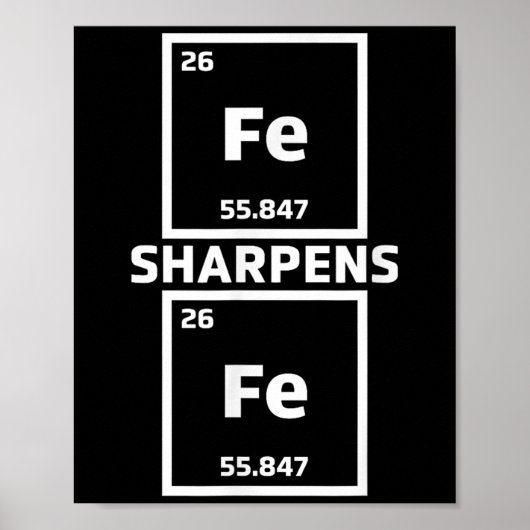 Motivational Iron Sharpens Iron Periodic Elements  ポスター (正面)