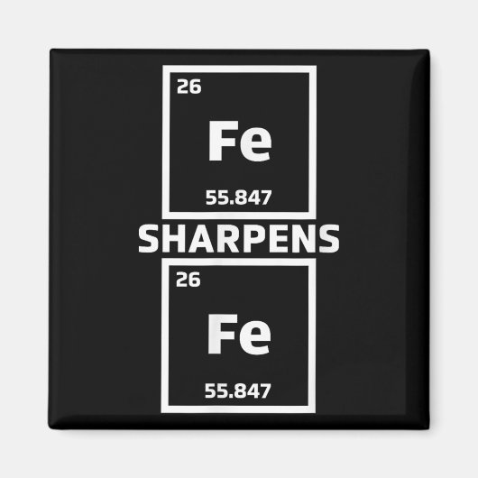 Motivational Iron Sharpens Iron Periodic Elements  マグネット (正面)
