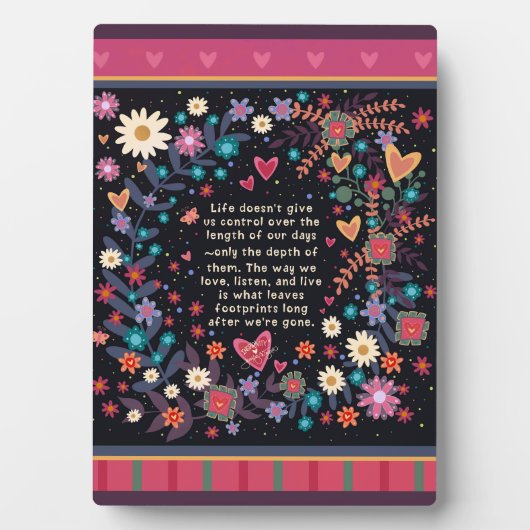 Motivational Length of Our Days Inspiring Quote フォトプラーク (正面)