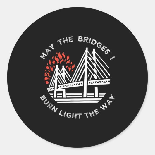Motivational - May The Bridges I Burn Light My Way ラウンドシール (正面)