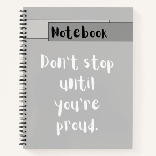 Motivational Minimalist Printable Spiral Notebook ノートブック (正面)