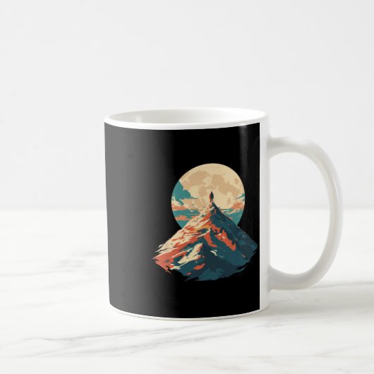Motivational Mountain Peak Climbing Design - Natur コーヒーマグカップ (右)
