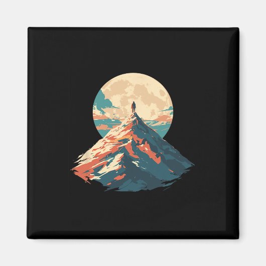 Motivational Mountain Peak Climbing Design - Natur マグネット (正面)