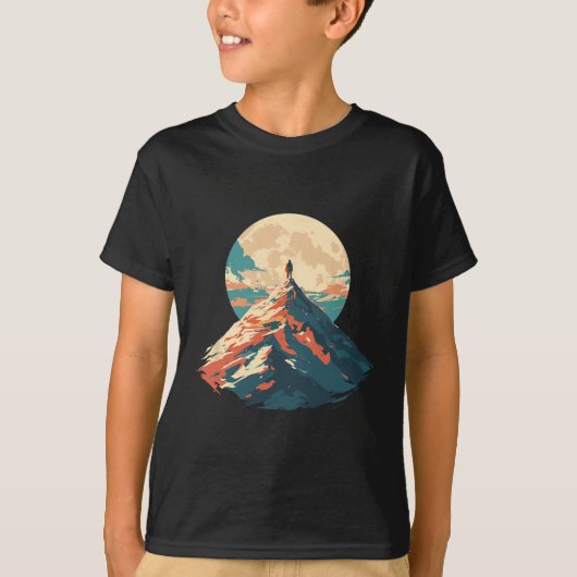 Motivational Mountain Peak Climbing Design - Natur Tシャツ (正面)