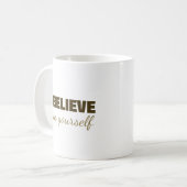 Motivational Mug “Believe in Yourself” – Inspirati コーヒーマグカップ (正面左)