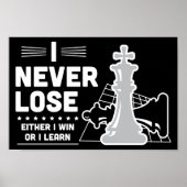 Motivational Never Lose Chess Quote  ポスター (正面)