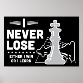 Motivational Never Lose Chess Quote  ポスター