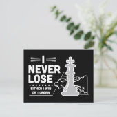 Motivational Never Lose Chess Quote  ポストカード (スタンド正面)