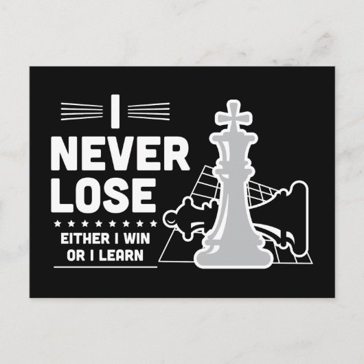 Motivational Never Lose Chess Quote  ポストカード (正面)