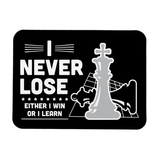 Motivational Never Lose Chess Quote  マグネット (横)