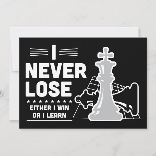 Motivational Never Lose Chess Quote  招待状 (正面)