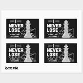Motivational Never Lose Chess Quote  長方形シール (シート)