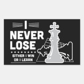 Motivational Never Lose Chess Quote  長方形シール (正面)