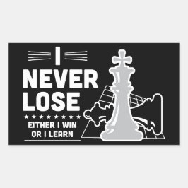 Motivational Never Lose Chess Quote  長方形シール