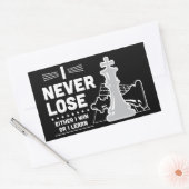 Motivational Never Lose Chess Quote  長方形シール (封筒)