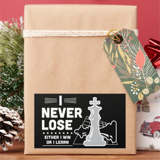 Motivational Never Lose Chess Quote  長方形シール (クリスマス)
