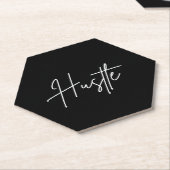 Motivational Paper Coasters - Hustle Quote ペーパーコースター (アングル)