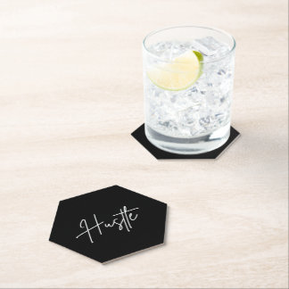 Motivational Paper Coasters - Hustle Quote ペーパーコースター