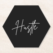 Motivational Paper Coasters - Hustle Quote ペーパーコースター (正面)