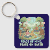 Motivational Peace of Mind, Peace on Earth Design キーホルダー (正面)