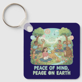 Motivational Peace of Mind, Peace on Earth Design キーホルダー