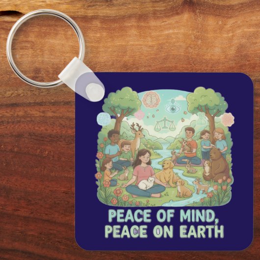Motivational Peace of Mind, Peace on Earth Design キーホルダー (正面)
