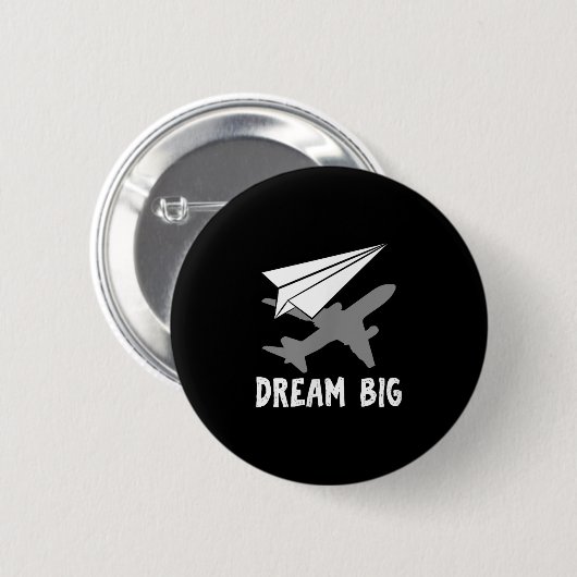 Motivational Pilot Aerospace Engineer Dream Paper 缶バッジ (正面&裏面)