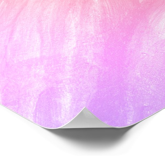 Motivational Pink Floral Butterfly ポスター (角)