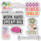 Motivational Plant Quote Sticker Sheet | Christmas シール (正面)