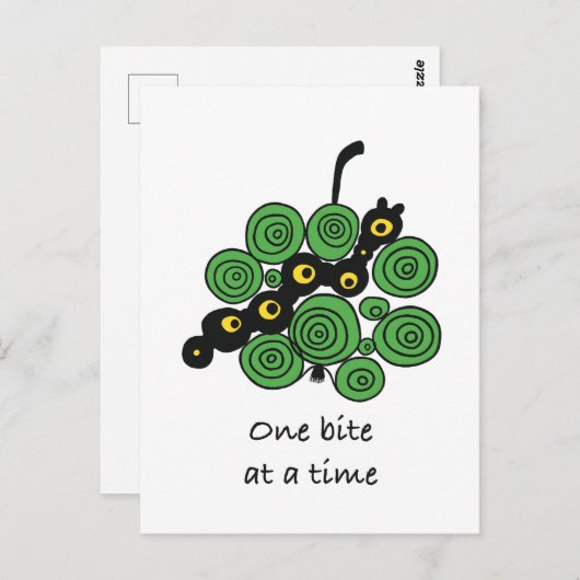 Motivational Postcard "One bite at a time" ポストカード (正面/裏面)