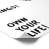 Motivational Poster “Get Out of Bed Do the Things” ポスター (角)