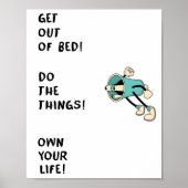 Motivational Poster “Get Out of Bed Do the Things” ポスター (正面)