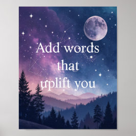 Motivational Poster with Starry Night Sky ポスター