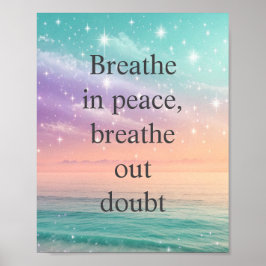 Motivational Poster with Starry Night Sky ポスター