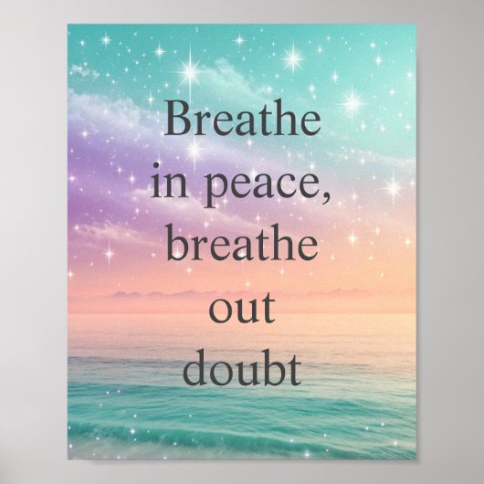 Motivational Poster with Starry Night Sky ポスター (正面)