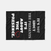 Motivational Presence Not Presents Inspirational Q フリースブランケット (正面(横))