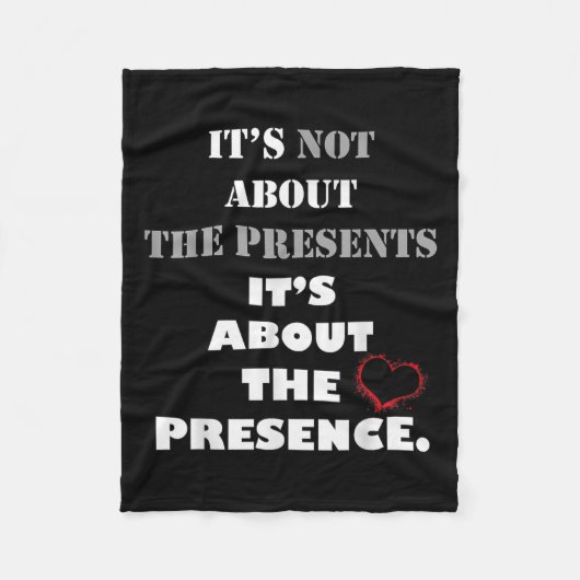 Motivational Presence Not Presents Inspirational Q フリースブランケット (正面)