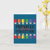 Motivational Progress Over Perfection Back To Scho カード (黄色い花)