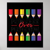 Motivational Progress Over Perfection Back To Scho ポスター (正面)