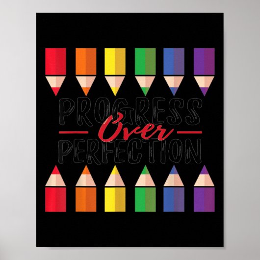 Motivational Progress Over Perfection Back To Scho ポスター (正面)