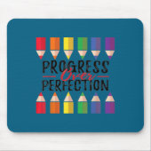 Motivational Progress Over Perfection Back To Scho マウスパッド (正面)