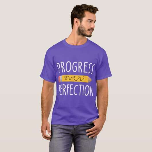 Motivational Progress Over Perfection Backo School Tシャツ (正面フル)